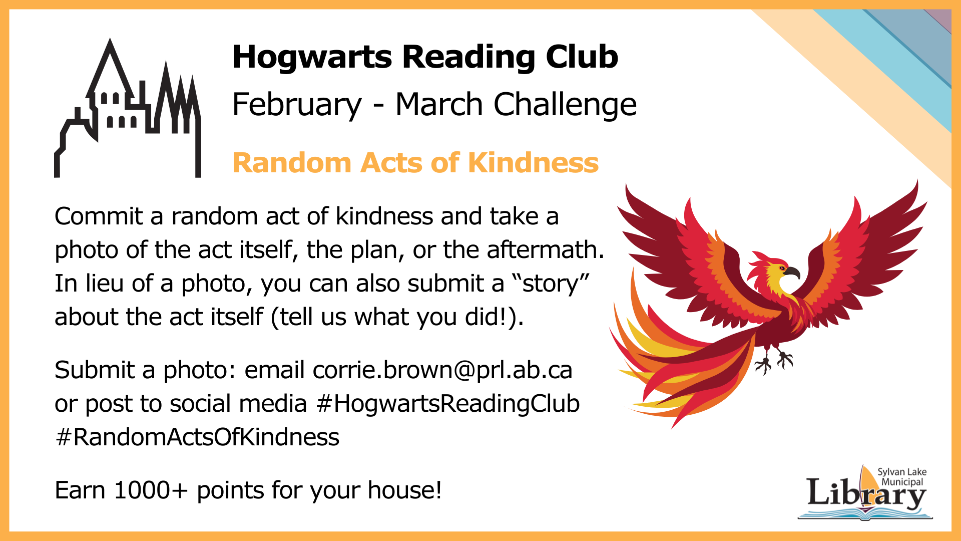 Hogwarts Reading Club Acts of Kindness Challenge website banner